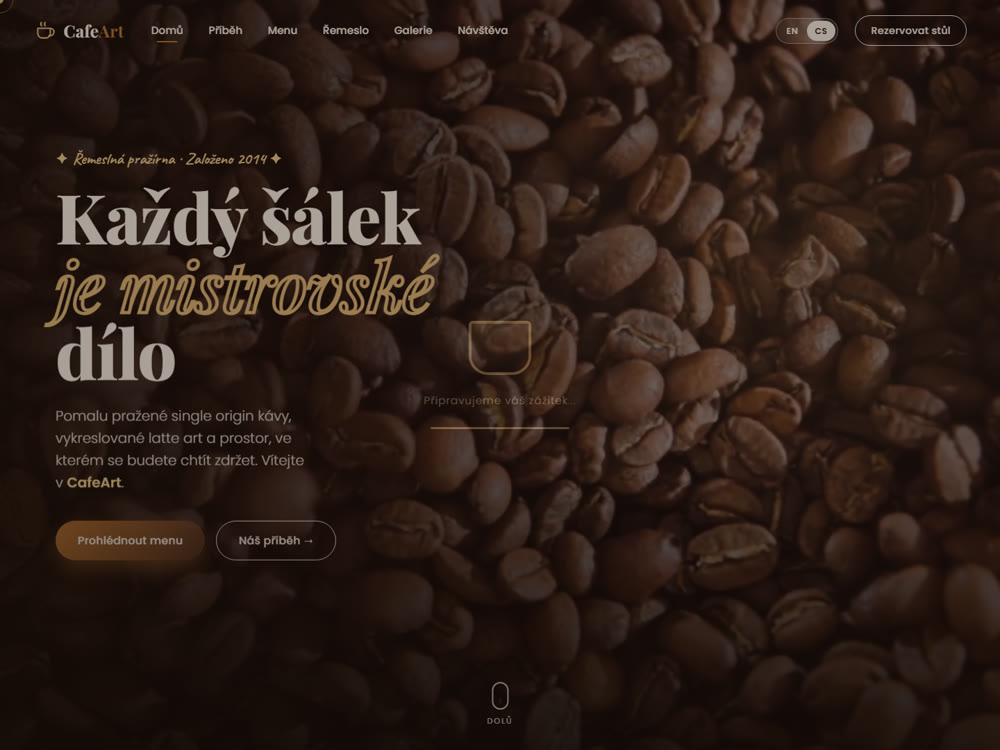 CaféArt coffee brand website
